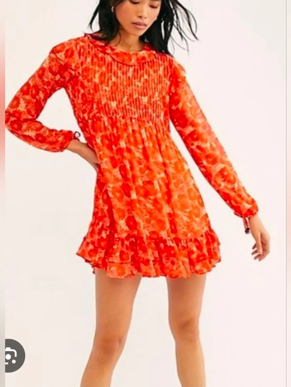 ❤️ FREE PEOPLE THESE DREAMS RUFFLE MINI DRESS, SMALL